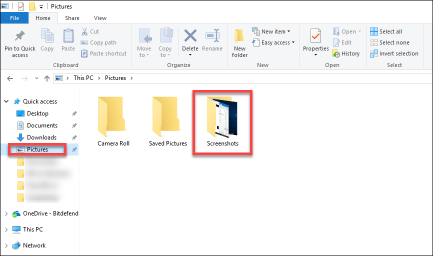 How to take a screenshot on Windows - Screenshots folder