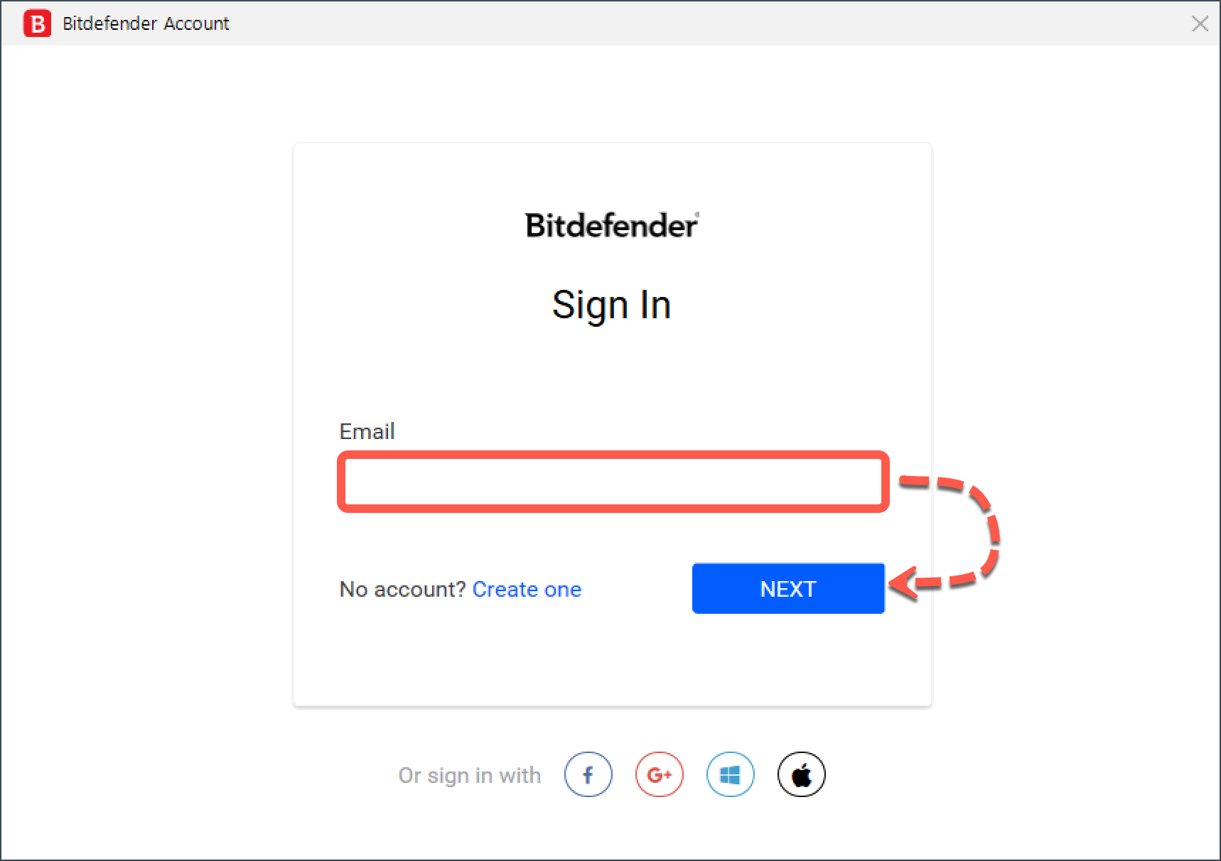Switch Account on Bitdefender products for Windows