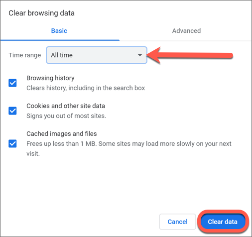 Clear Google Chrome data