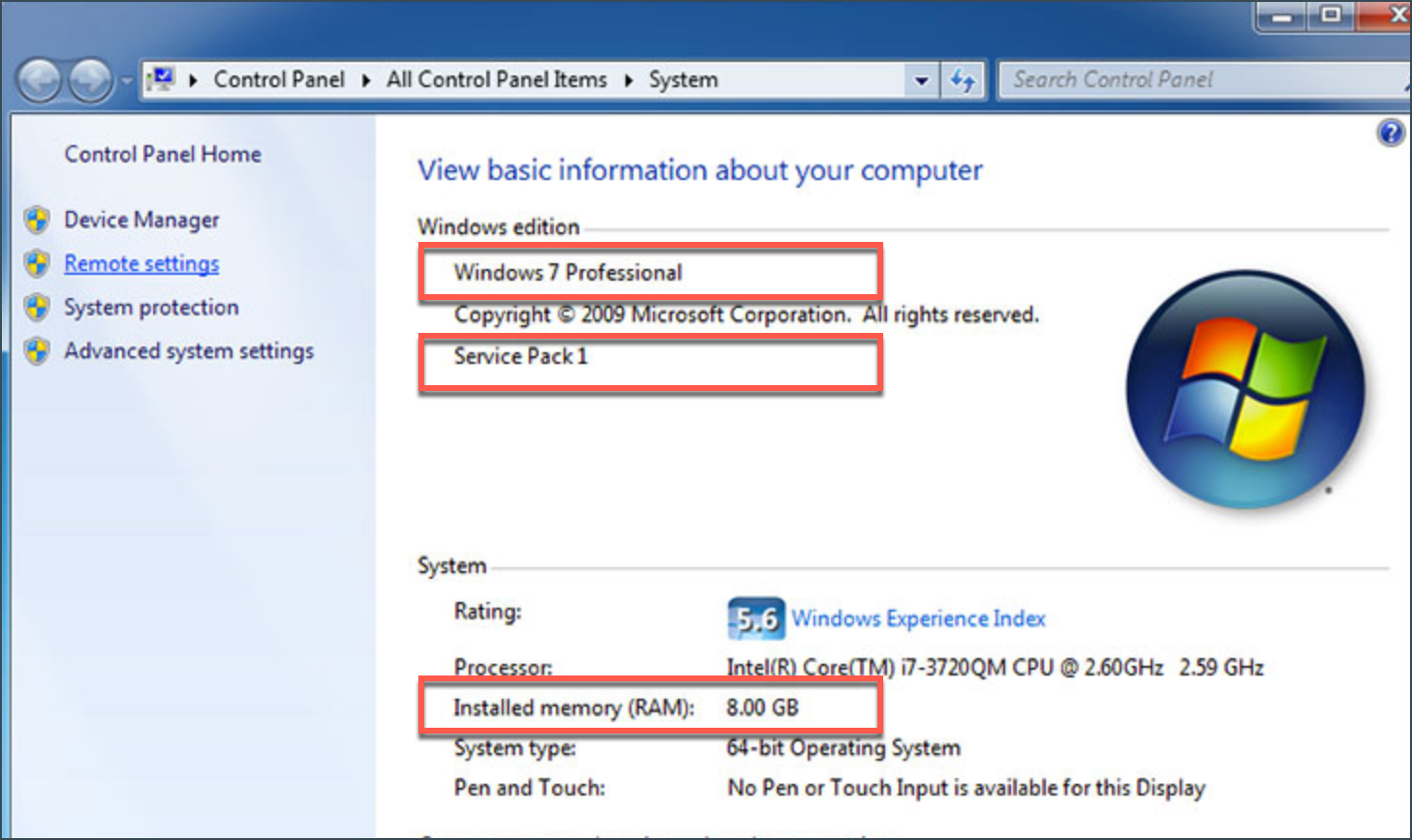 How to check System Requirements on Windows 7