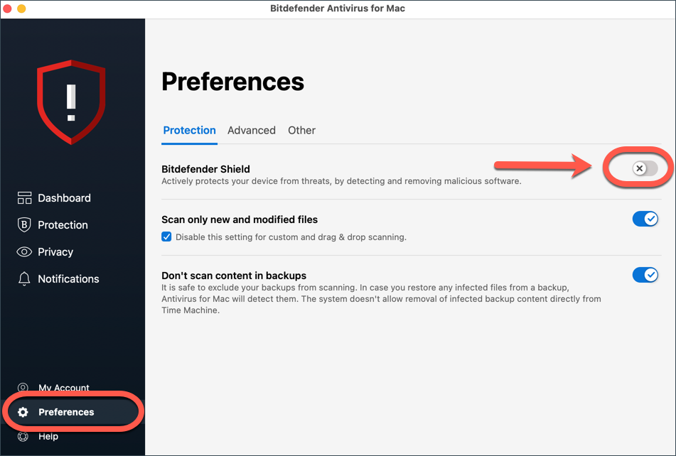 How to enable Bitdefender Shield in Antivirus for Mac