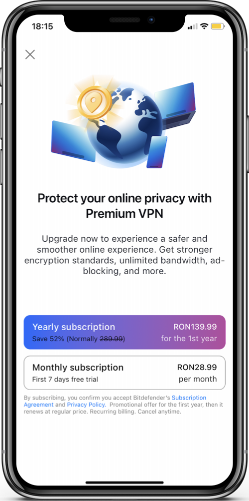 优惠 - 如何在 iOS 上安装比特梵德 VPN