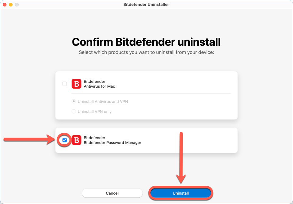 Uninstall Bitdefender Password Manager in Safari