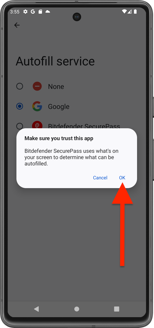 將 Bitdefender SecurePass 設為 Android 裝置上的預設密碼管理工具