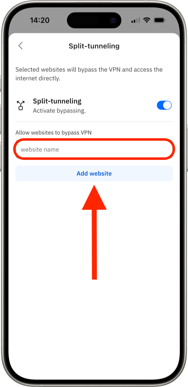 將網站新增至「分流管道」 - iOS