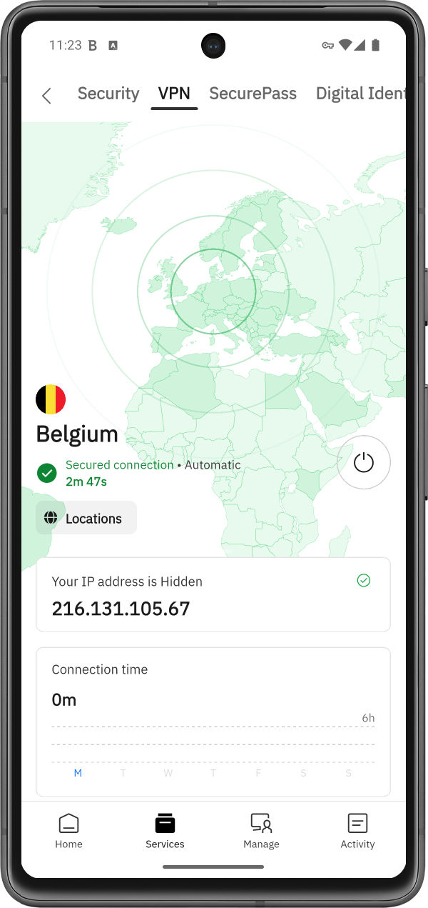 VPN Hub 的位置已變更