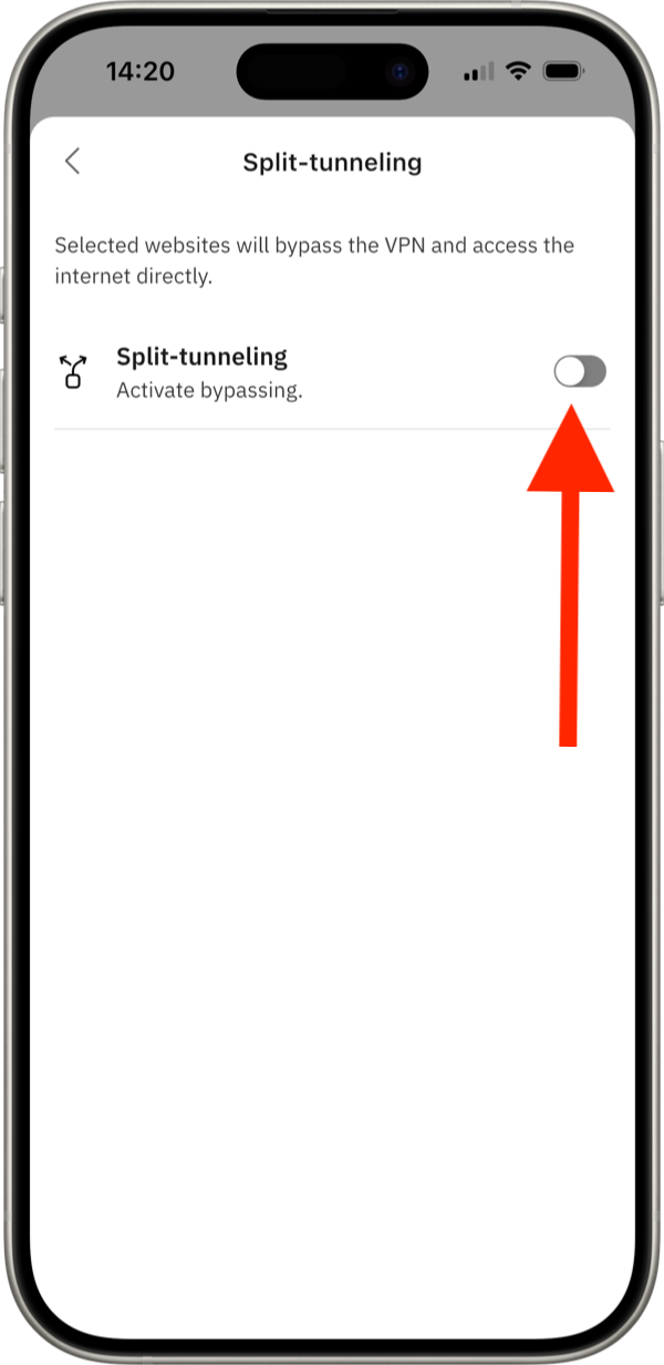 在 iOS 上開啟「分流管道」功能