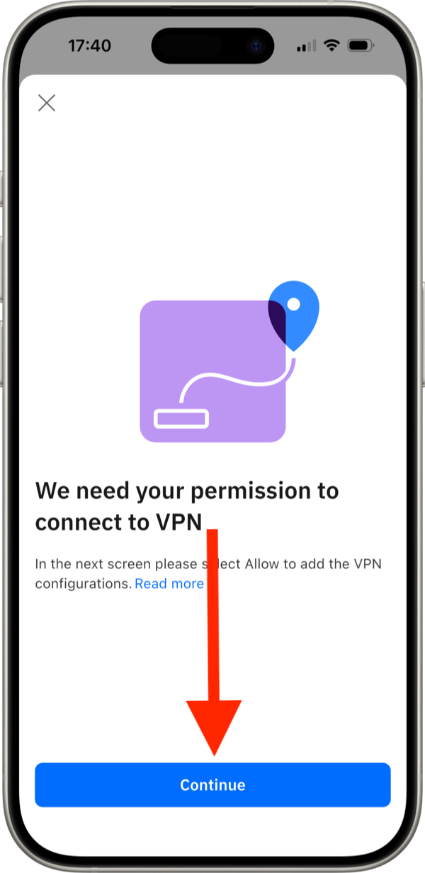 iOS 的 VPN 權限 — 初始畫面